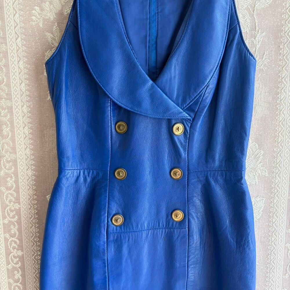 Michael Hoban Women's Blue Leather Dress